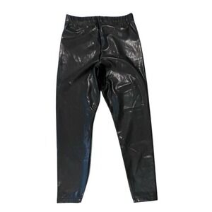 Old Navy Black Faux Leather Skinny Pant MEDIUM Modern Fit Baddie Mob Wife‎